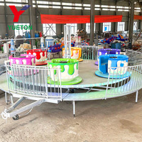 Manège à tasses de haute qualité pour enfants, monté sur remorque, attractions de manège à tasses de café