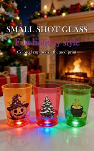 Nouveauté : Verres à shot lumineux pour fêtes, vente en gros, impression personnalisée, verres à shot personnalisés pour rhum, tequila, whisky, fabriqués au Vietnam - Product Image 3