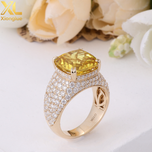 Hip Hop Luxury 10K 18K Gold Plated 0.3m Plating Thickness Yellow Round Natural Stones Unisex Gift <b>Chunky</b> Fashion <b>Rings</b> - Product Image 6