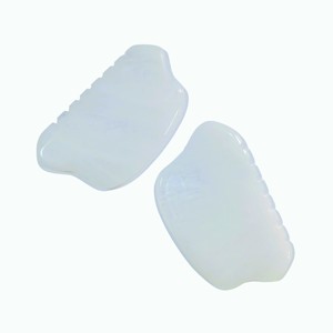 Factory Sale Tightening skincare tool White jade facial stone <b>massage</b> Custom guasha Stone - Product Image 3