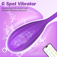 Lila Wiederaufladbarer Wasserdichter Vaginal-Vibrator mit App-Steuerung für Erwachsene Stimulations-Sexspielzeug