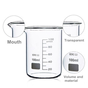 Vaso de Vidrio Borosilicato de Forma Baja, Graduado, para Medir, 100ml, 250ml, 500ml, Resistente al Calor, para Uso en Laboratorio - Product Image 4