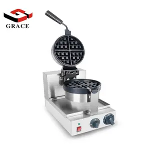 Commercial Kitchen Round Free Turning Rotating Snack Equipment Waffle Maker Machine