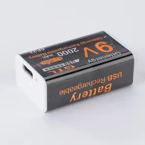 充電式リチウムイオンバッテリー6F229V 2000mAh USB Tepy-Cリチウム電池 (煙警報用)