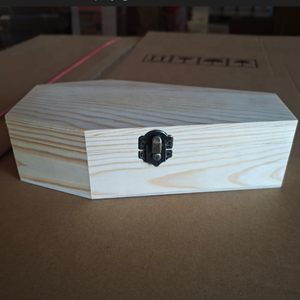 Hộp Quà Hình Quan Tài Bằng Gỗ Chưa Hoàn Thiện Với Bản Lề Hộp Gỗ Gothic Để Tự Làm Sáng Tạo Graffiti Tiệc Halloween Chôn Thú Cưng Nhỏ - Product Image 6