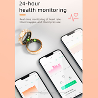 Anillo Inteligente de Salud con Coloración de Esmalte, Monitor de Frecuencia Cardíaca, Presión Arterial y Sueño, Resistente al Agua IP68, Control por Aplicación, para Hombres y Mujeres