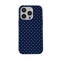 Best-seller transfrontalier : Coque magnétique laser à pois bleus, deux-en-un, pleine couverture, perforée avec précision, anti-chute, compatible charge sans fil