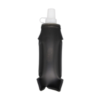 Bouteille d'eau pliable en TPU souple avec logo personnalisé, type compressible, 250/500 ml, multicolore, portable, pour l'hydratation sportive