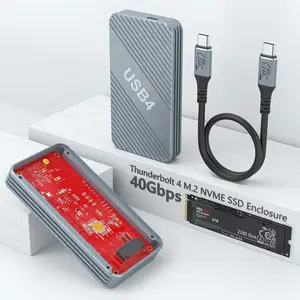 铝合金外部USB4对接40Gbps M2 NVMe雷电外壳兼容雷电3/4，USB4/3.2/3.1/3.0/2.0