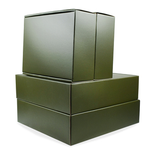 Boîte de papier cosmétique vert mat, boîte de papier avec Logo imprimé des deux côtés, feuille <span class=keywords><strong>d</strong></span>'<span class=keywords><strong>or</strong></span> - Product Image 4