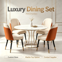 Juego de Sillas de Comedor de Lujo en Cuero PU de Dos Tonos |   Silla de Color Naranja Quemado con Detalles en Blanco Crema |   Venta Directa de Fábrica: Sillas de Comedor