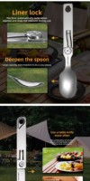 Fourchette-cuillère en acier inoxydable RON, pratique, pour le camping en plein air, série d'équipements pliables, couverts portables multi-usages, toutes saisons