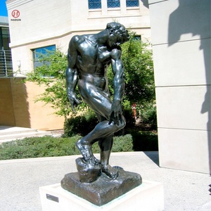 Escultura de Bronce Fundido de Adam de Auguste Rodin, Famosa en Francia, para Jardín Exterior - Product Image 1