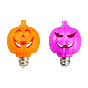 หลอดไฟ LED รูปฟักทองฮาโลวีน E27 สีส้มชมพู ให้เอฟเฟกต์เปลวไฟ สำหรับตกแต่งงานปาร์ตี้ - Product Image 1