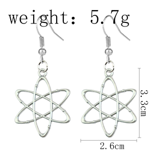 Boucles d'oreilles pendantes en argent creux en forme d'atome <span class=keywords><strong>et</strong></span> de molécule, symboles chimiques scientifiques, bijoux minimalistes pour femmes, cadeau - Product Image 6