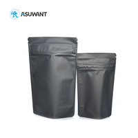 Sacs zip-lock en mylar pour dispensaire personnalisé taille L Sacs zip-lock en aluminium noir mat à double fermeture éclair Sacs Doypack 3.5 mylar à l'épreuve des enfants