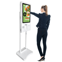 Kiosco de Autoservicio con Pantalla Táctil de 27 Pulgadas para Restaurantes, con Escaneo e Impresión
