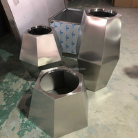 Dekorasi rumah Modern pot pot pot tanaman baja tahan karat besar vas lantai perak untuk pintu masuk pot bunga dalam ruangan modis
