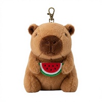 HUGMEI Peluche en forme de personnage de dessin animé assis marron, jouet en peluche, accessoires doux pour cadeau et décoration de sac