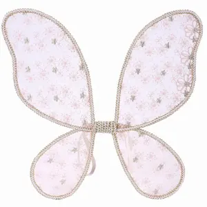 White Fairy Wings For Kids Princess Butterfly Wing Birthday Halloween Party Prop Lace Flower Wings