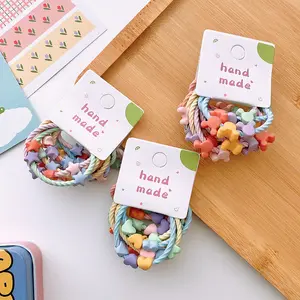 wholesale designers colourful packaging 10pcs custom elastic hair ties for girls