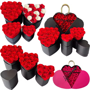 Venta al por mayor 2025 tendencia nueva llegada gran flor eterna logotipo personalizado preservado para siempre rosas corazón caja para regalo del Día de la madre - Product Image 4