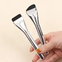 Kuas Makeup Kosmetik Bulu Nilon untuk Meratakan Foundation Cair, Kuas Spatula Pipih untuk Makeup