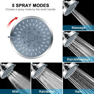 Cabezal de <span class=keywords><strong>ducha</strong></span> fijo de alta presión Lluvia <span class=keywords><strong>Ducha</strong></span> de lujo de 5 ajustes para bajo flujo de agua - Product Image 2