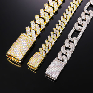 เครื่องประดับ CM หรูหรา คุณภาพสูง สไตล์ฮิปฮอป สร้อยคอฟิกาโร่ชุบทอง 14k โอโร ลามินาโด คาเดนา คิวบา สร้อยคิวบันลิงค์แบบไมอามี สำหรับผู้ชาย - Product Image 4