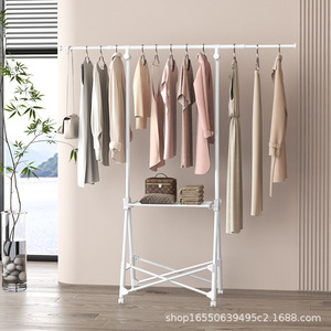 Floor Standing <b>Clothes</b> Drying <b>Rack</b> Thickened Pipe Foldable Moisture Proof For Home Use Rainy Season Storage - Product Image 4