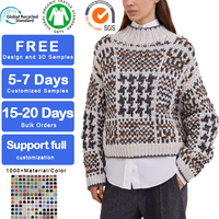 Pull en laine cachemire luxueux et élégant pour femmes Style à col rond de haute qualité avec manches longues tissées pour le confort hivernal