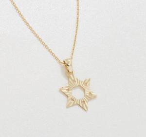 Ngôi sao vàng của David Vòng cổ <span class=keywords><strong>14k</strong></span> ngôi sao vàng rắn của David Vòng cổ jewish tối giản handmade trang sức vòng cổ cho phụ nữ - Product Image 1