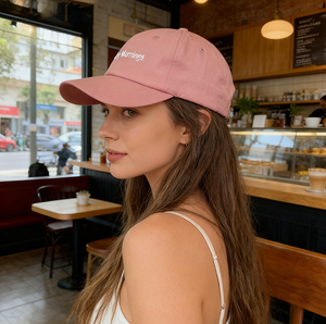 Topi Baseball 6 Panel Biru Dongker Katun Bordir Logo Datar Grosir Topi Dad Katun Tanpa Struktur Topi Dad Vintage - Product Image 1