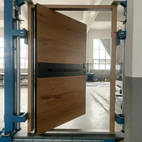 Porte d'entrée pivotante en bois massif moderne Zonle, portes pivotantes principales personnalisées pour villa avec système de serrure intelligent
