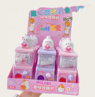 Machine à bonbons gélifiés en plastique amusante, jouet pour enfants, décoration de bureau mignonne en forme de lapin, cadeau DIY avec bonbons