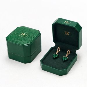 Caja Clásica para Pendientes, Caja de Joyería de Lujo Personalizada con Tapa Abatible, Inserto de Cartón, Logotipo Estampado en Lámina, Venta al Por Mayor - Product Image 6