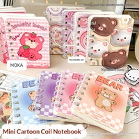 Carnet de notes en spirale à couverture rigide motif dessin animé mignon, modèle X711, petit format portable A7, cadeau idéal pour étudiants