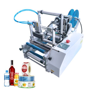 Machine d'étiquetage semi-automatique 2026 de bureau pour bouteilles rondes en plastique et canettes, avec impression d'étiquettes et éléments en acier inoxydable - Product Image 1