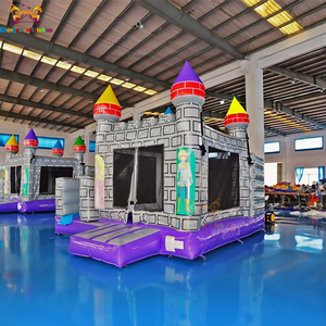 Grand château gonflable commercial à thème château médiéval, en PVC, facile à installer pour les fêtes en plein air, pour enfants - Product Image 5