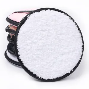 Reusable Makeup Remover Pads Sensitive Skin White Microfiber Face Rounds Remove Washable Round Beauty Cloths Microfiber Pads