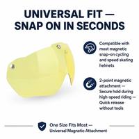 Lensa Visor Pengganti Helm OEM 4 Jenis Abu-abu Kuning Bening Warna-warni Magnetik Snap-On Bersepeda Seluncur Cepat Grosir