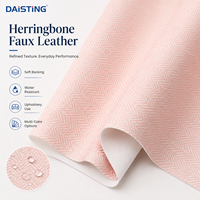 Tissu synthétique PVC imitation cuir chevron, similicuir végétalien Rexine, écologique, ignifuge, imperméable pour ameublement canapé et chaise, vente en gros