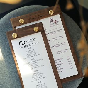 ที่วางเมนูไม้วอลนัทสำหรับตั้งโต๊ะ ร้านกาแฟ ป้ายเมนูไม้ ที่หนีบใบเสร็จ ร้านอาหาร ที่จัดระเบียบเมนู - Product Image 1
