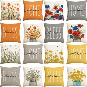 Cushion Cover Set of 4 Pcs Fresh Green Plant <strong>Floral</strong> Print <strong>Pillowcase</strong> for Home Decor for Atmosphere for Sofa Car Seat Cushions - Product Image 2