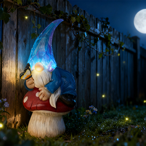 Figuras Decorativas de Resina de Duendes Personalizadas, con Luz LED Solar, Pintadas a Mano, Ecológicas, para Jardín - Product Image 2