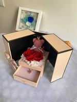 Rose éternelle préservée la plus vendue, boîte à bijoux, collier, bracelet, longue durée (3-5 ans), pour la fête des Mères, Thanksgiving, Noël