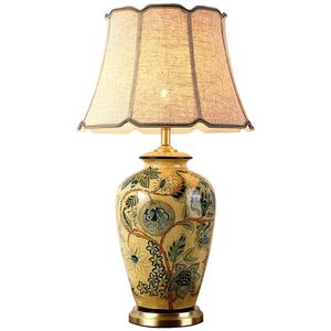 Lanh ô bóng gốm màu vàng Bình bảng đèn kích thước lớn mộc mạc bàn đèn - Product Image 2