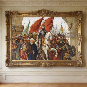 Art mural en céramique de haute qualité, portrait de <span class=keywords><strong>Mehmed</strong></span> II, pour décoration de salon, peinture à l'huile dessinée à la main - Product Image 1