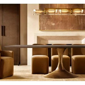 Mesa de Comedor Rectangular <span class=keywords><strong>Aero</strong></span> Estilo RH, Mesa de Comedor de Madera Maciza - Muebles Modernos para Cocina y Sala de Estar - Product Image 2