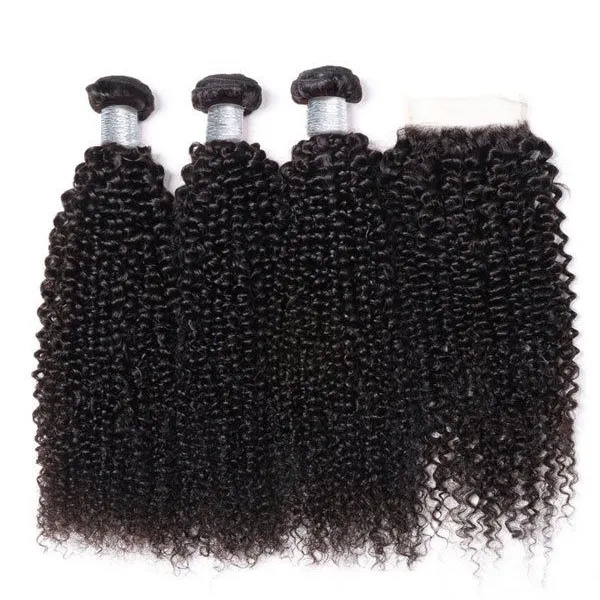 Brazilian hair weave 3 part silk base closure top quality kinky curly 3 way part closure.